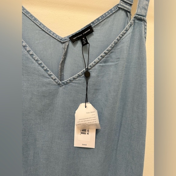 ✨ NWT Universal Standard Tencel Chambray Flutter Hem Dress - Morning Blue - Picture 16 of 17